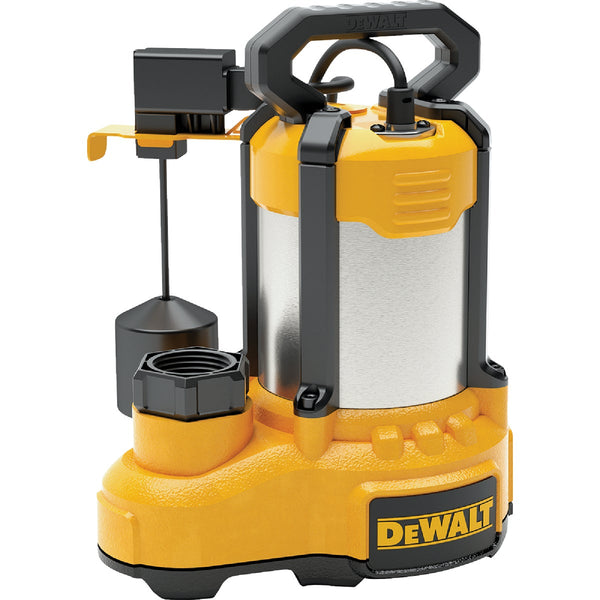 DEWALT 1/2 HP Submersible Stainless Steel /Cast Iron Submersible Sump Pump with Vertical Float Switch