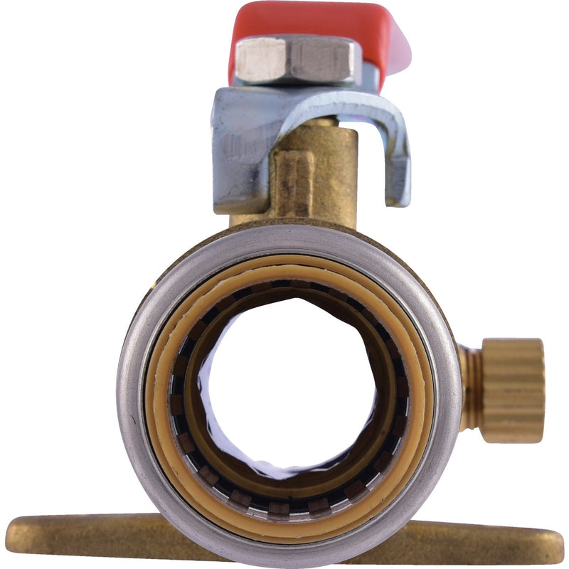 SharkBite 3/4 In. Brass Push-Fit Ball Valve with Drain & Mounting Tab