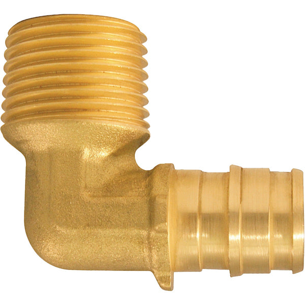 Apollo Retail 1/2 In. Barb x 1/2 In. MNPT 90 Deg. Brass Male PEX-A Elbow