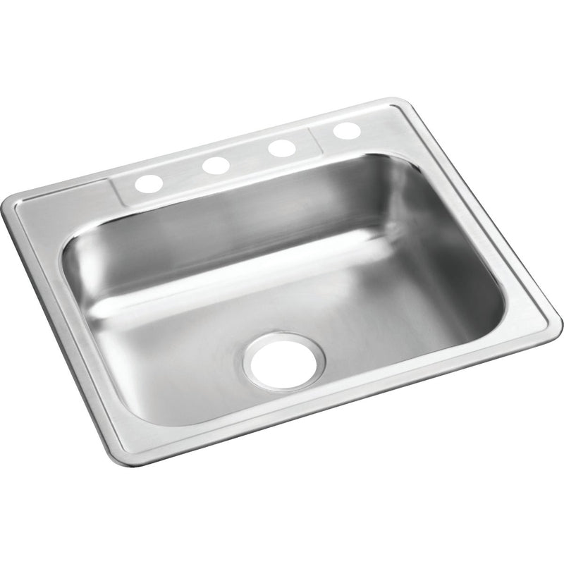 Elkay Dayton 25 In. x 22 In. x 6-9/16 In. Single Bowl Deep Kitchen Sink, Stainless Steel