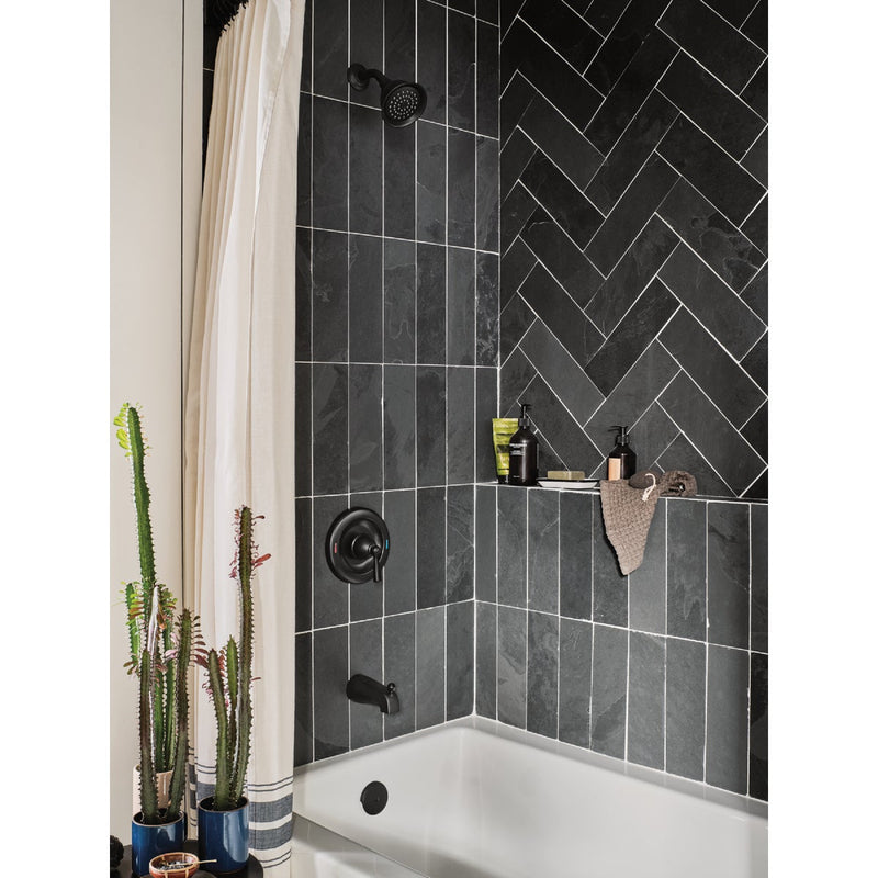 Moen Banbury Posi-Temp 1-Handle Lever Tub and Shower Faucet, Matte Black