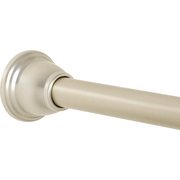 Zenna Home Straight 72 In. Adjustable Tension Finial Shower Rod in Brushed Nickel