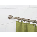 Zenna Home Straight 72 In. Adjustable Tension Finial Shower Rod in Brushed Nickel