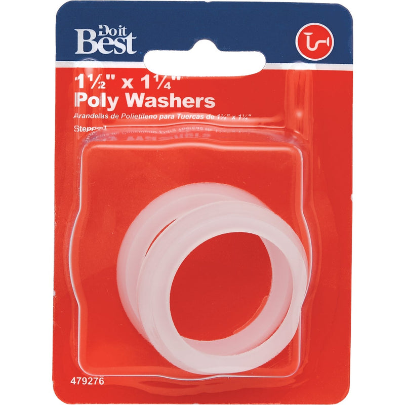 Do it Best 1-1/4 In. x 1-1/2 In. Clear Poly Slip Joint Washer (2-Pack)