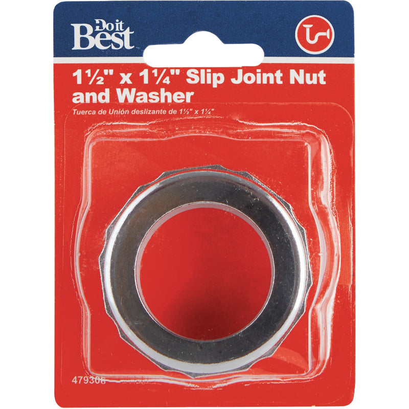 Do it Best 1-1/2 In. x 1-1/4 In. Chrome Zinc Slip Joint Nut and Washer