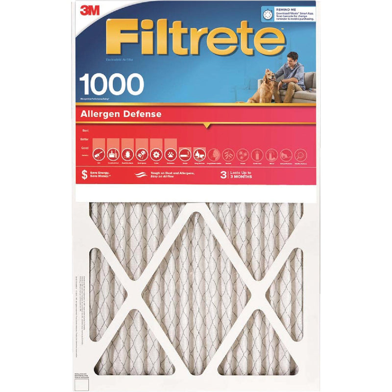 Filtrete 20 In. x 30 In. x 1 In. 1000/1085 MPR Allergen Defense Furnace Filter, MERV 11