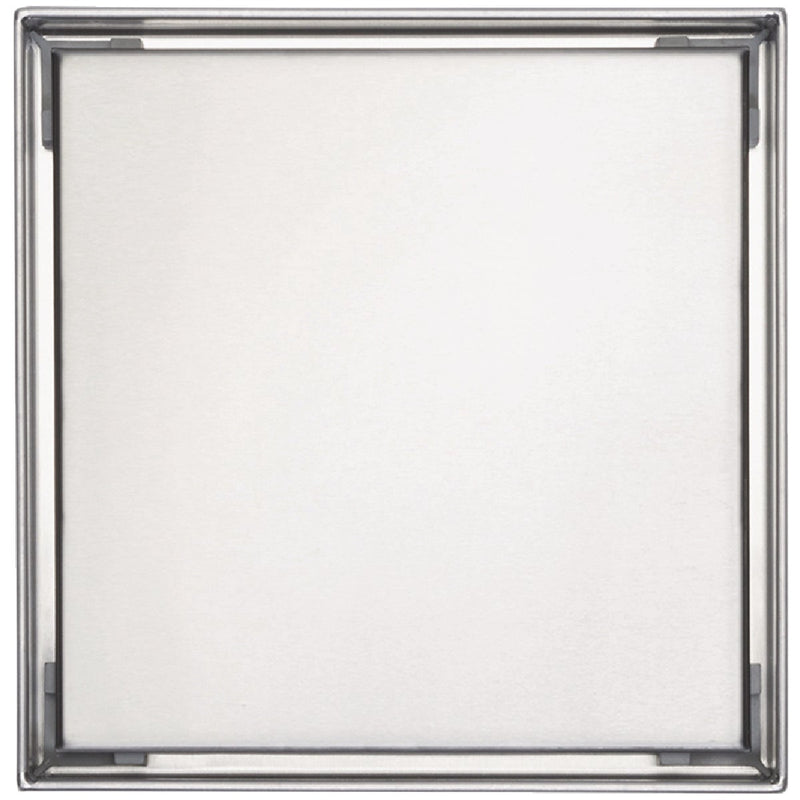 B&K 6 In. Square Shower Drain Tile-In Grate Pattern Brushed Nickel