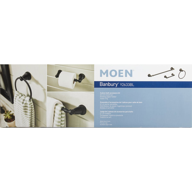 Moen Banbury 3-Piece Bath Hardware Set, Matte Black