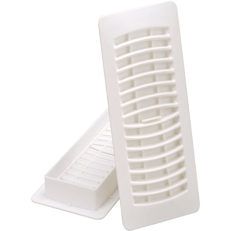 Imperial 4 In. x 12 In. White Plastic Louvered Floor Register
