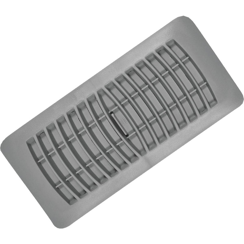 Imperial 4 In. x 10 In. Gray Plastic Louvered Floor Register