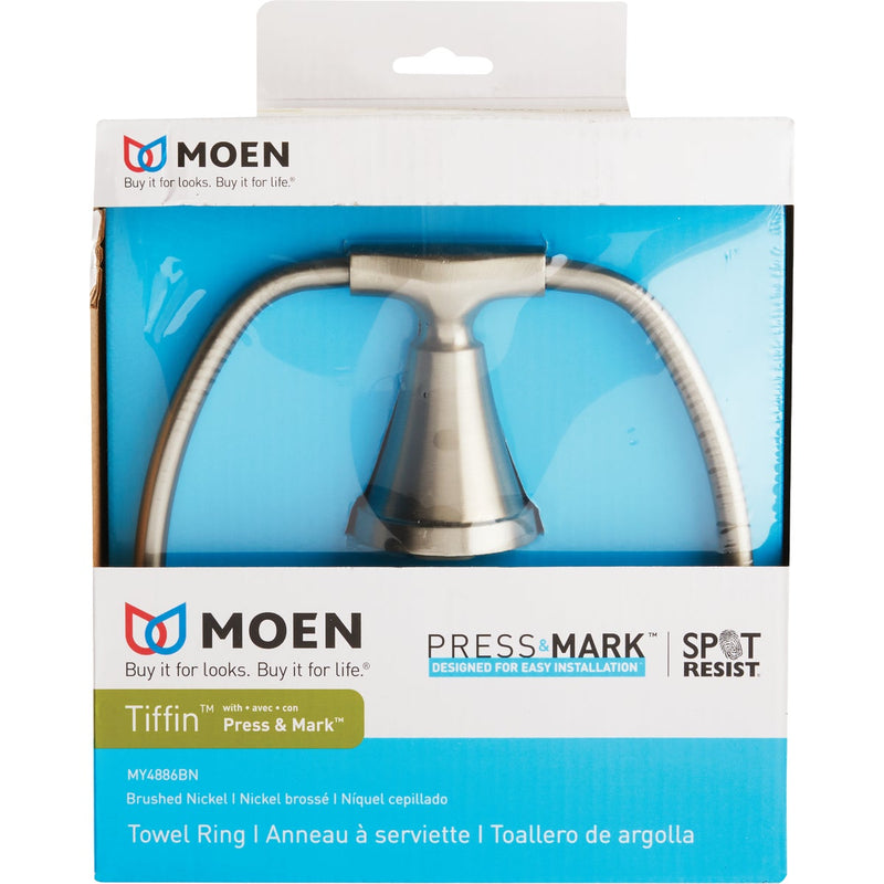 Moen Tiffin Towel Ring, Brushed Nickel