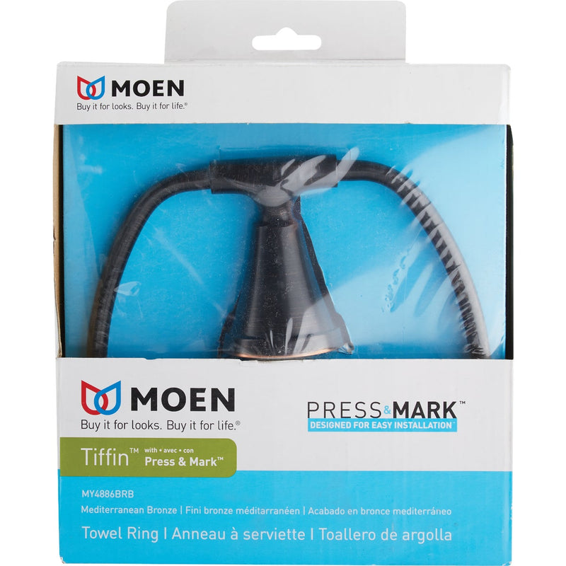 Moen Tiffin Towel Ring, Mediterranean Bronze