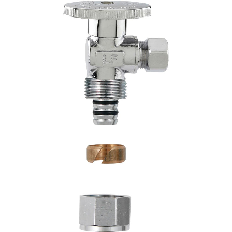 Plumb Pak No Crimp 1/2 In. x 3/8 In. Quarter Turn PEX Angle Valve