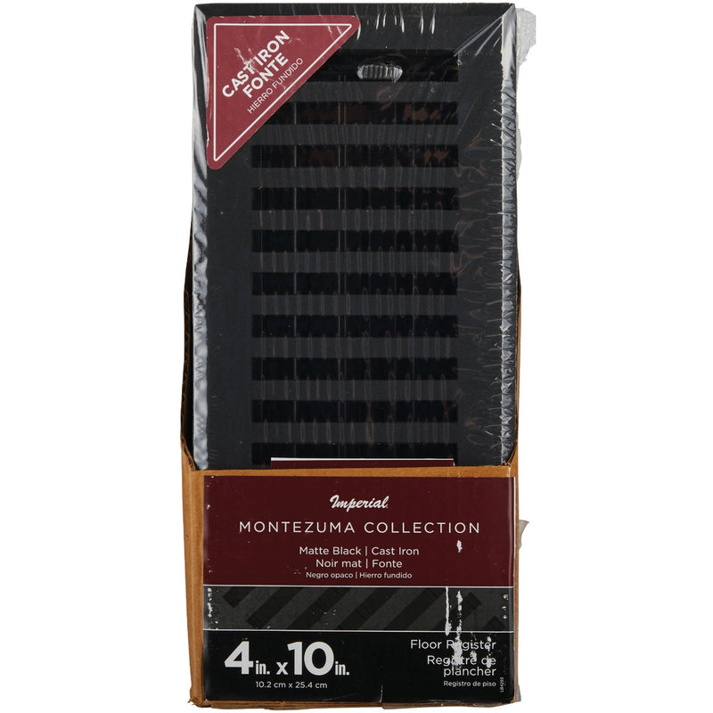 Imperial Montezuma 4 In. x 10 In. Cast Iron Steel Floor Register