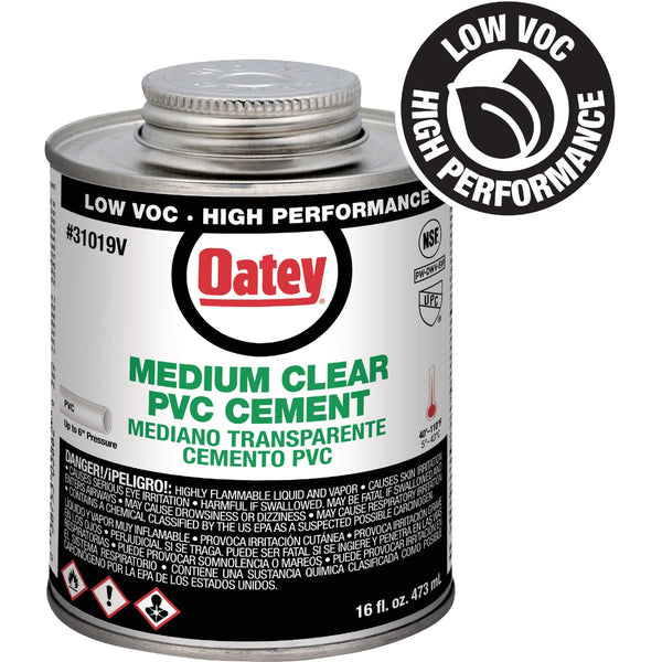 Oatey 16 Oz. Low Voc Medium Bodied Clear PVC Cement