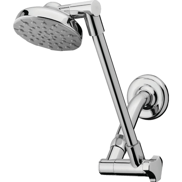 Waterpik RainFall+ Rain Shower 1-Spray 1.8 GPM Fixed Showerhead with Adjustable Arm, Chrome