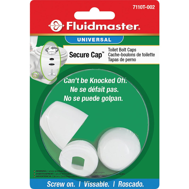 Fluidmaster Secure Cap White Plastic Screw-On Toilet Bolt Caps (2-Pack)