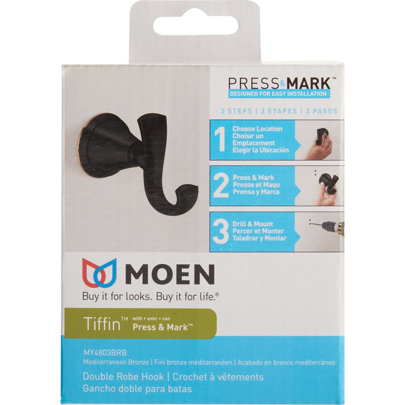 Moen Tiffin Single Robe Hook, Mediterranean Bronze