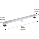 B&K 24 In. Linear Shower Drain Offset Pattern Grate Chrome