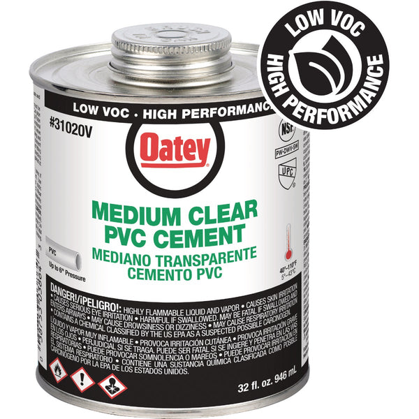Oatey 32 Oz. Low Voc Medium Bodied Clear PVC Cement