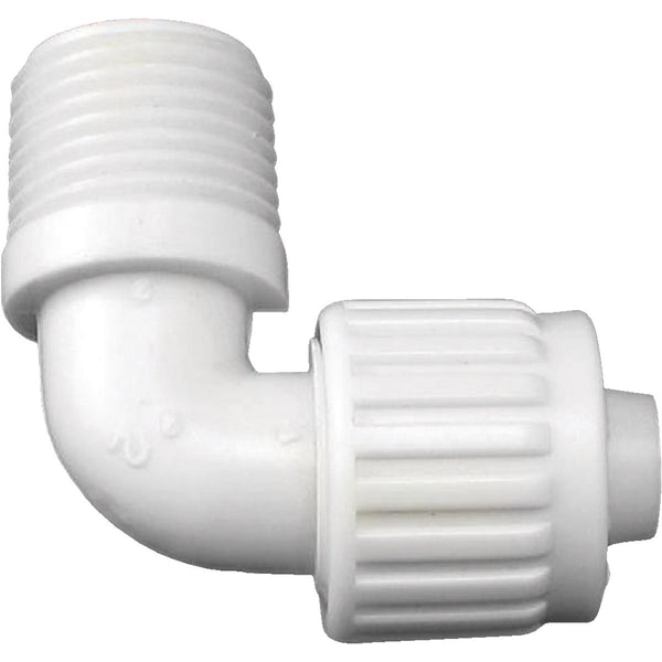 Flair-It 1/2 In. PEX x 1/2 In. MPT 90 Deg. Plastic Compression Male PEX Elbow (1/4 Bend)