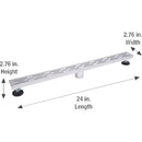 B&K 24 In. Linear Shower Drain Offset Pattern Grate Brushed Nickel