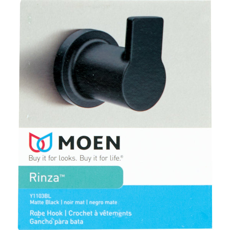 Moen Rinza Single Robe Hook, Matte Black