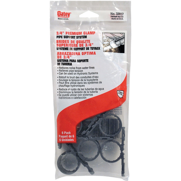 Oatey Standard 3/4 In. Plastic Nail-On Pipe Clamps, (6-Pack)