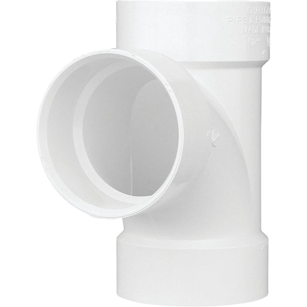 Charlotte Pipe 6 In. Schedule 40 Sanitary PVC Tee