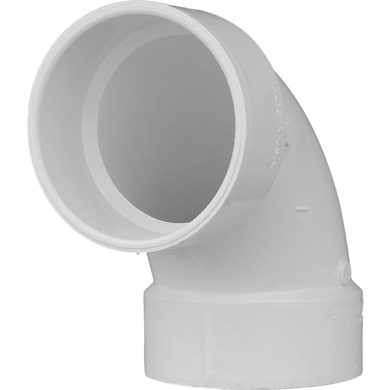 Charlotte Pipe 6 In. Schedule 40 90 Deg. Sanitary DWV PVC Elbow (1/4 Bend)