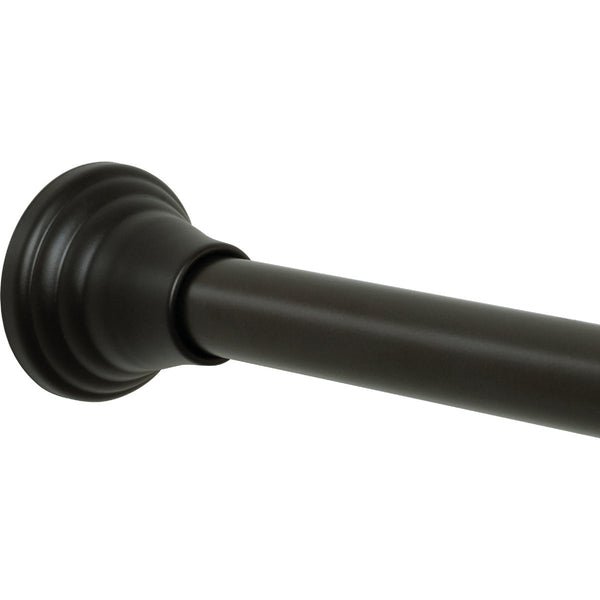 Zenith Zenna Home NeverRust 44 In. to 72 In. Adjustable Tension Decorative Shower Rod in Black