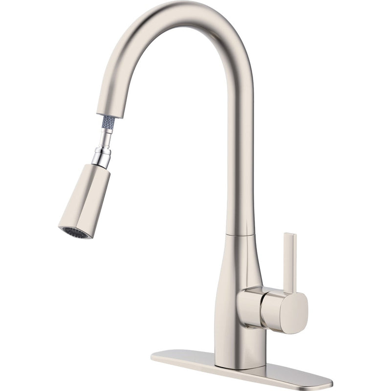 Home Impressions 1-Handle Pull-Down Kitchen Faucet, Brushed Nickel