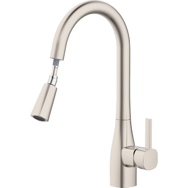 Home Impressions 1-Handle Pull-Down Kitchen Faucet, Brushed Nickel