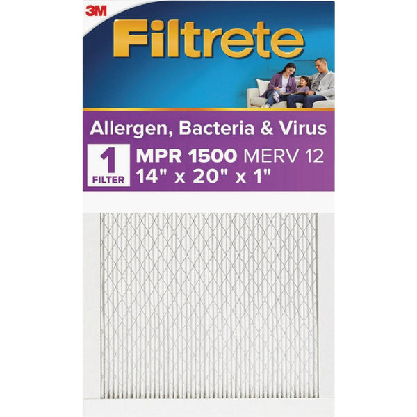 Filtrete 14 In. x 20 In. x 1 In. 1550 MPR Ultra Allergen Healthy Living Furnace Filter, MERV 12