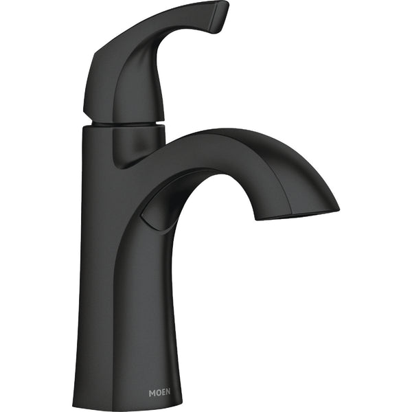 Moen Lindor 1-Handle Lever Centerset Bathroom Faucet, Matte Black