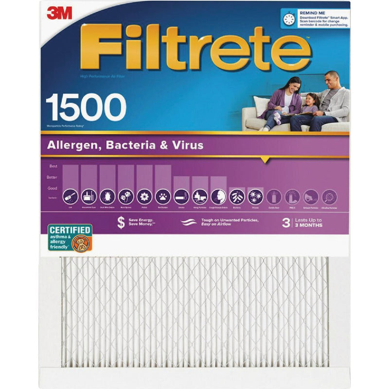 Filtrete 20 In. x 30 In. x 1 In. 1550 MPR Ultra Allergen Healthy Living Furnace Filter, MERV 12
