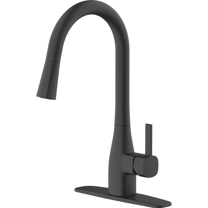 Home Impressions 1-Handle Pull-Down Kitchen Faucet, Matte Black