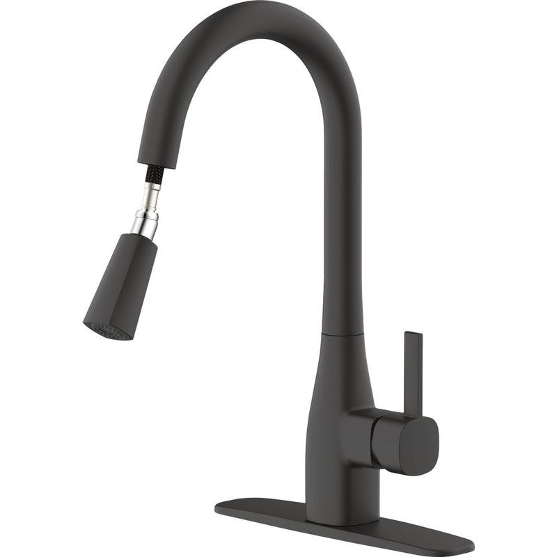 Home Impressions 1-Handle Pull-Down Kitchen Faucet, Matte Black