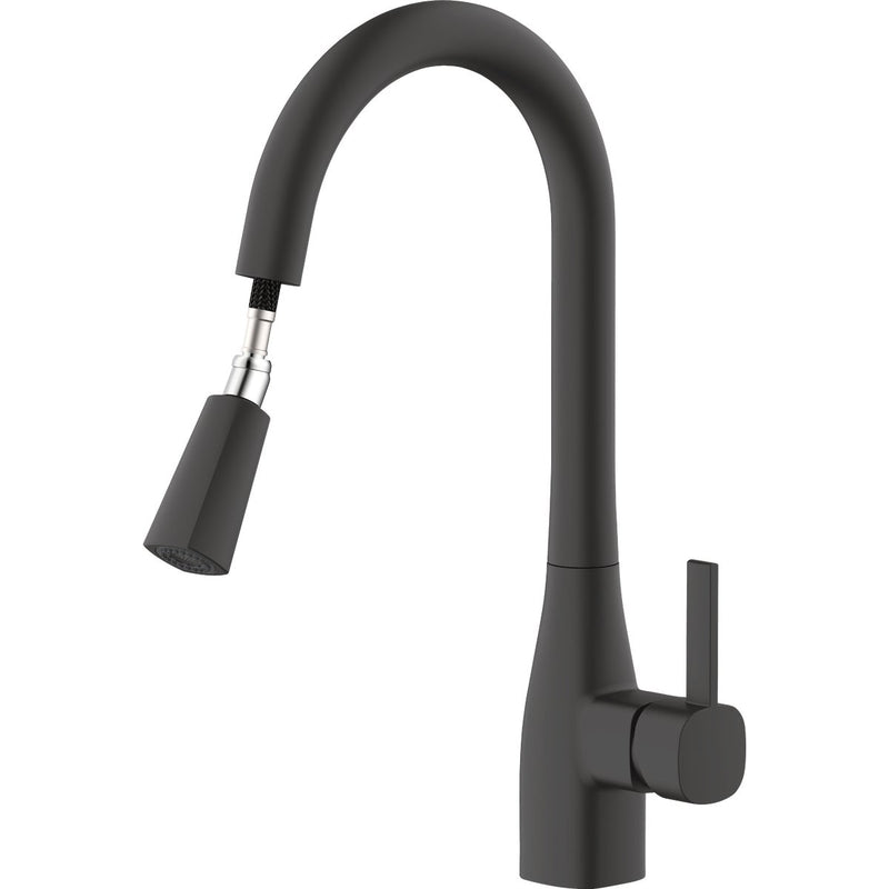 Home Impressions 1-Handle Pull-Down Kitchen Faucet, Matte Black