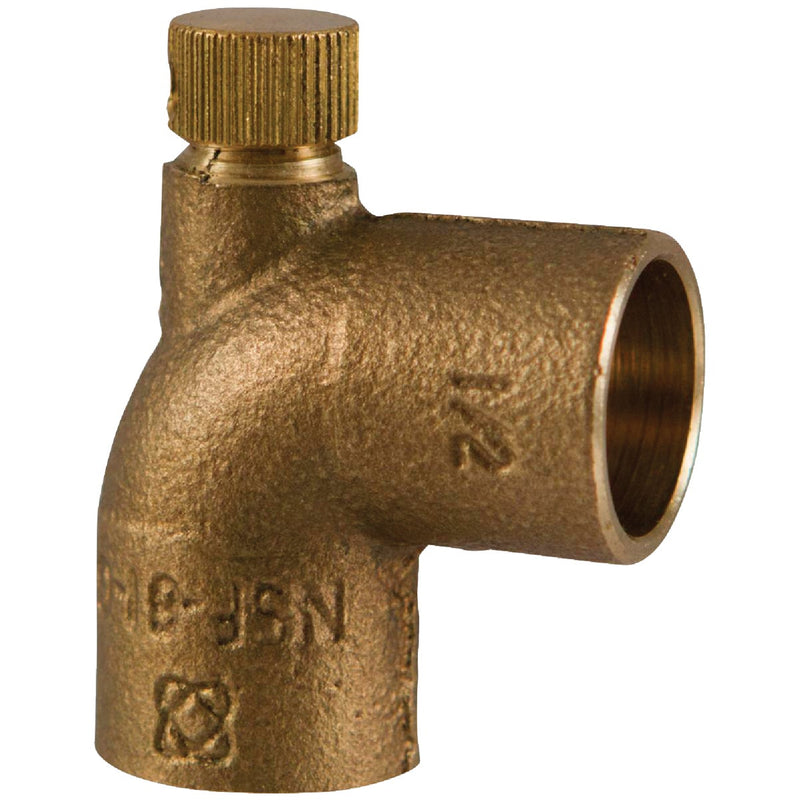 NIBCO 1/2 In. CxC 90 Deg. Copper Drain Elbow w/Cap (1/4 Bend)