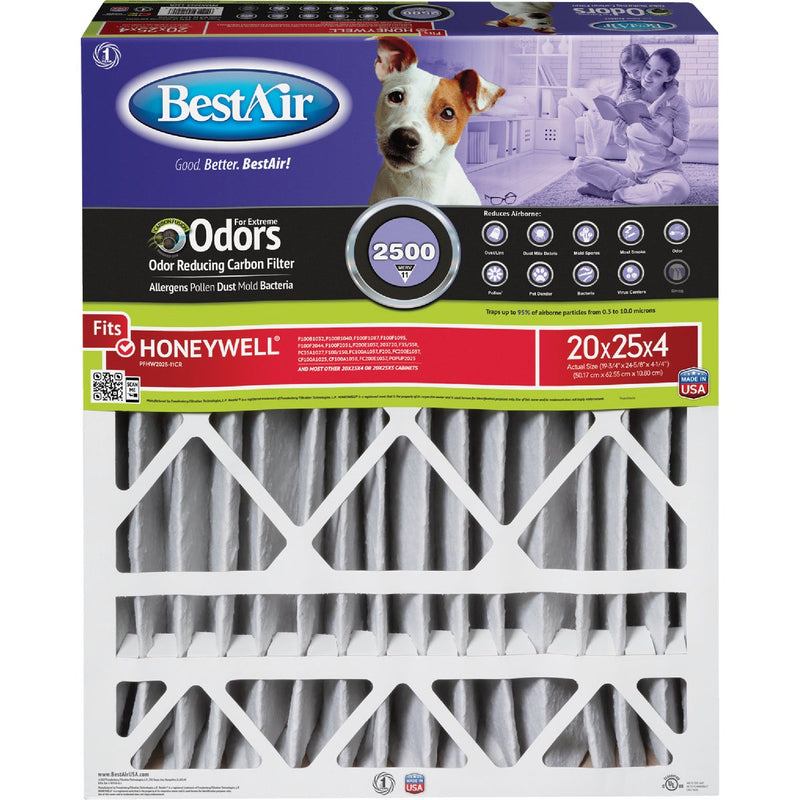 BestAir 20 In. x 25 In. x 4 In Honeywell MERV 11 Odor Eliminating Deep Pleat Furnace Filter