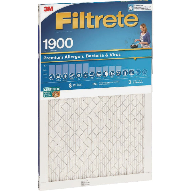 Filtrete 16 In. x 25 In. x 1 In. 1900 MPR Premium Allergen, Bacteria & Virus Furnace Filter, MERV 13