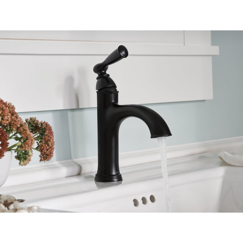 Moen Banbury 1-Handle Lever Centerset Bathroom Faucet, Matte Black