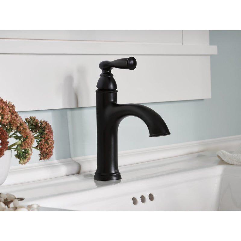 Moen Banbury 1-Handle Lever Centerset Bathroom Faucet, Matte Black