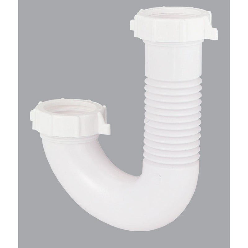 Do it Best 1-1/2 In. or 1-1/4 In. x 1-1/2 In. Flexible White Plastic J-Bend, Extendable to 9-1/2 In.