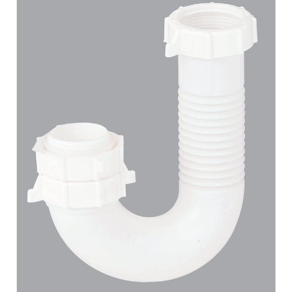 Do it Best 1-1/2 In. or 1-1/4 In. x 1-1/2 In. Flexible White Plastic J-Bend, Extendable to 9-1/2 In.