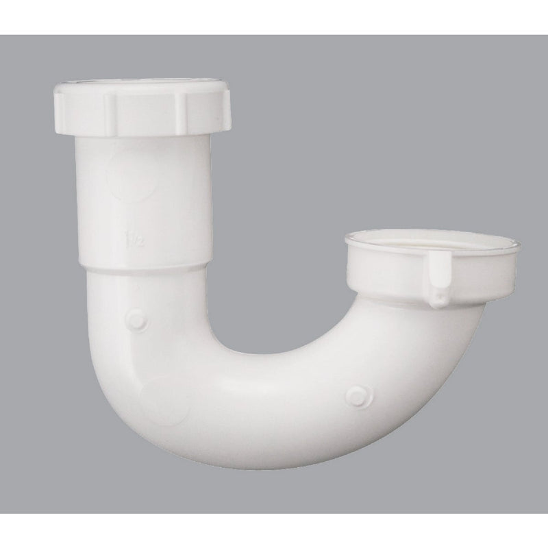 Do it Best 1-1/2 In. White Plastic Sink Trap J-Bend with Reducer Washer