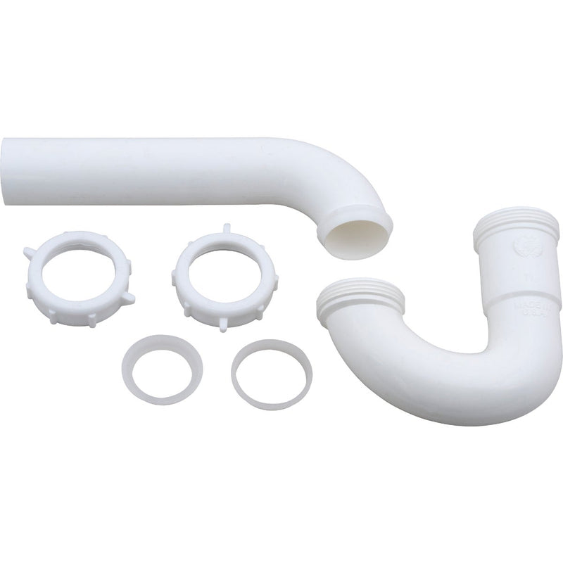 Do it Best 1-1/2 In. to 1-1/4 In. White Plastic P-Trap with Reducer Washer