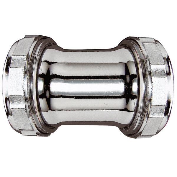 Do it Best 1-1/4 In. Chrome-Plated Brass Straight Coupling