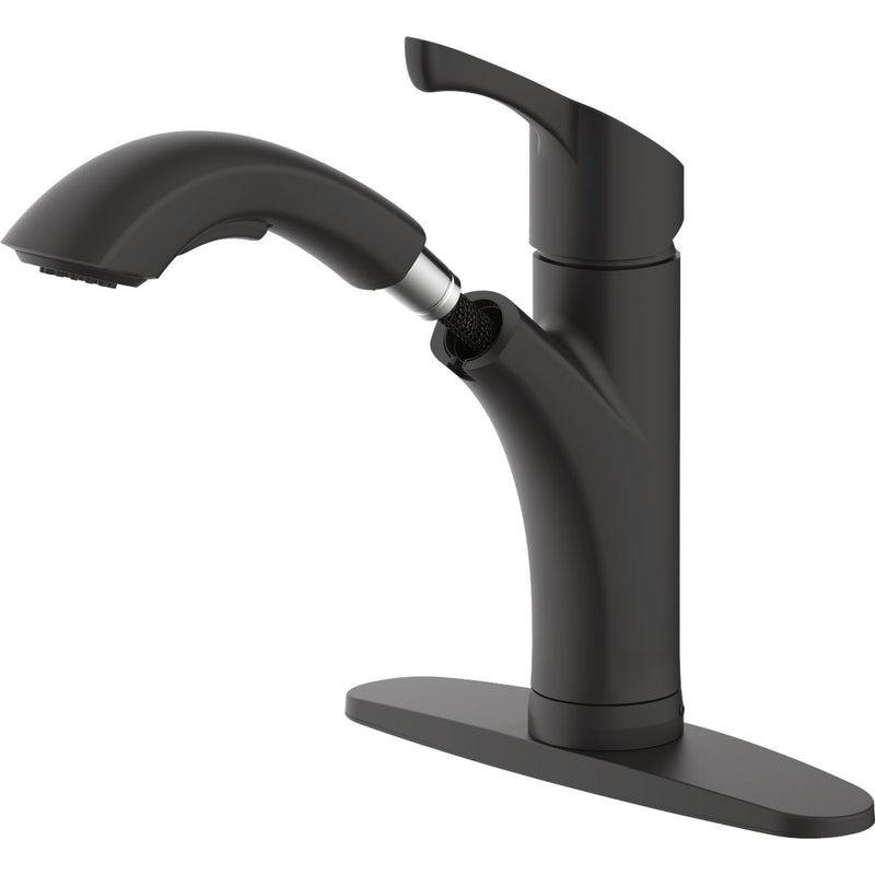 Home Impressions 1-Handle Pull-Out Kitchen Faucet, Matte Black Finish